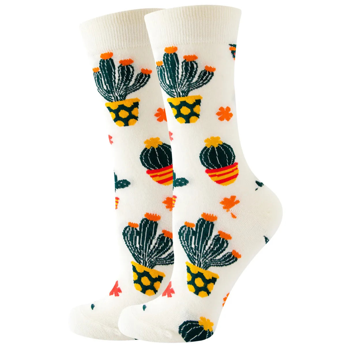 Unisex Cute Fruit Flower Cotton Crew Socks 1 Set