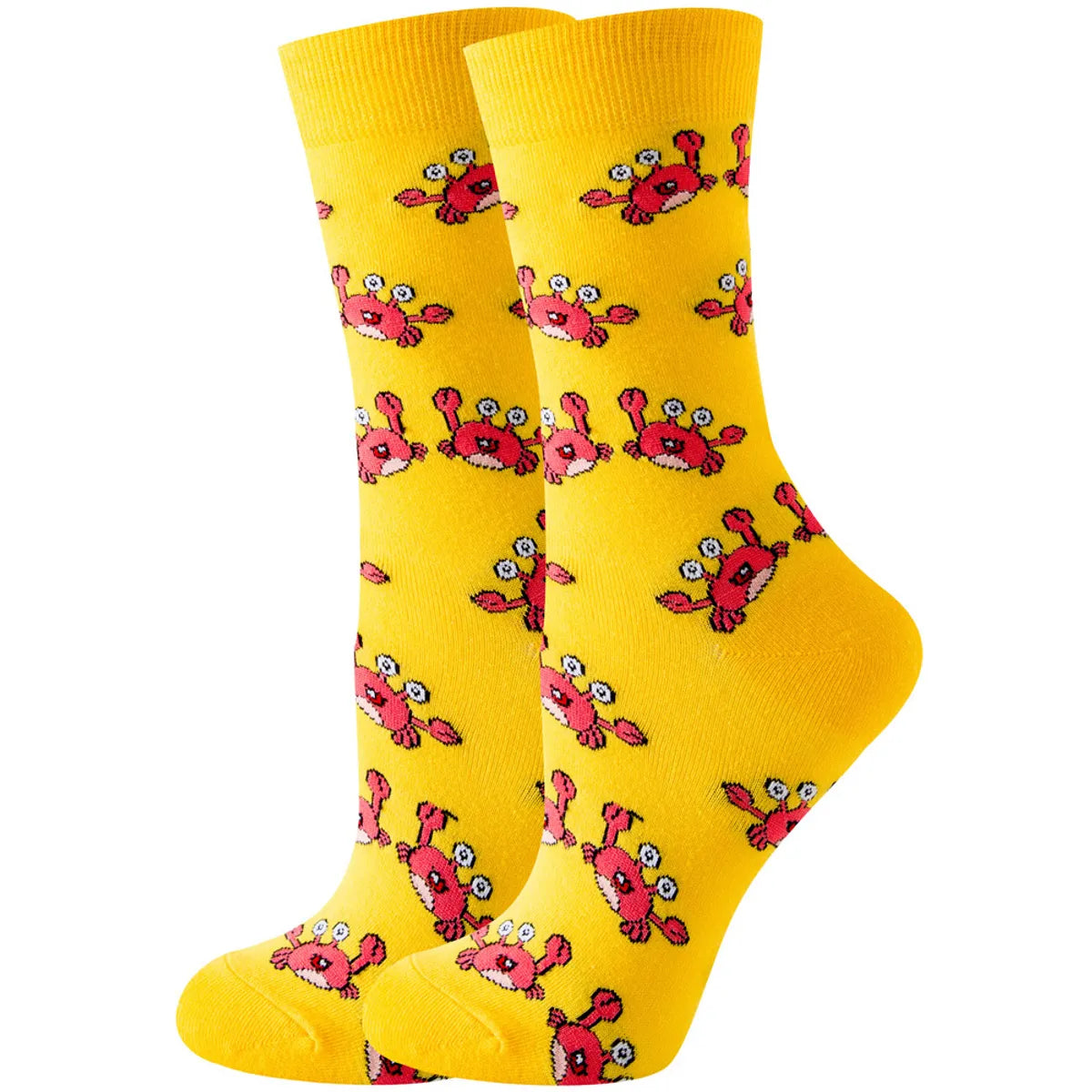 Unisex Cute Fruit Flower Cotton Crew Socks 1 Set