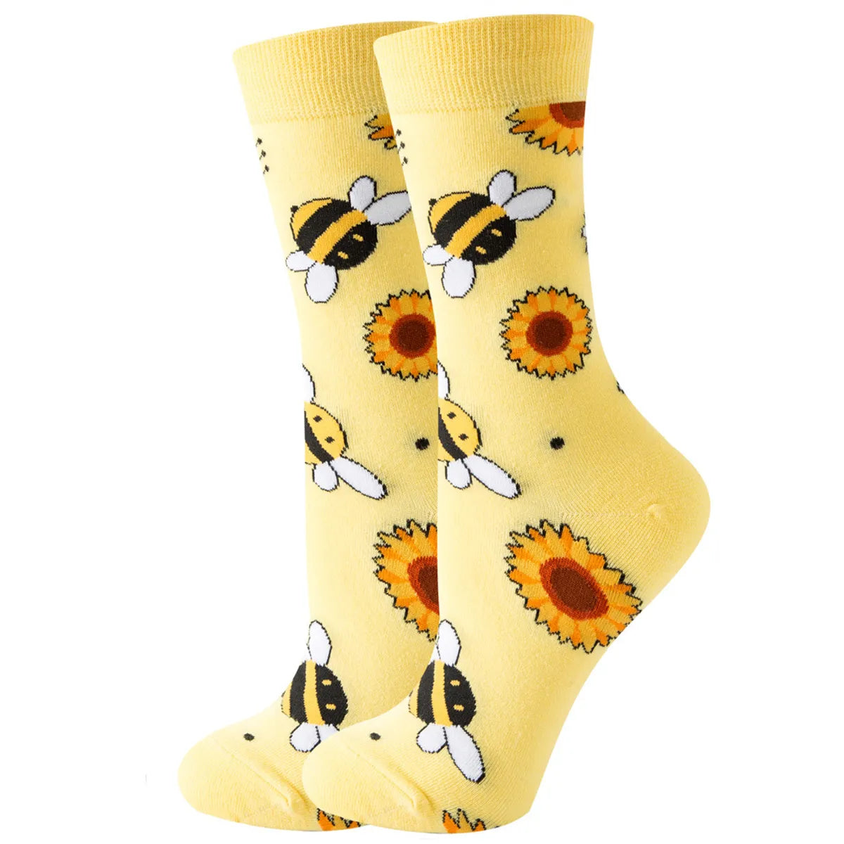 Unisex Cute Fruit Flower Cotton Crew Socks 1 Set