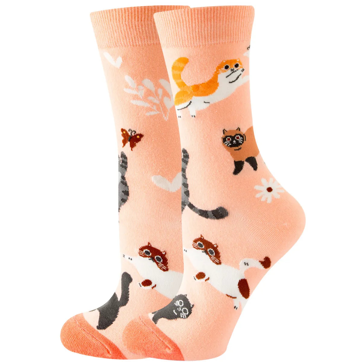 Unisex Cute Fruit Flower Cotton Crew Socks 1 Set