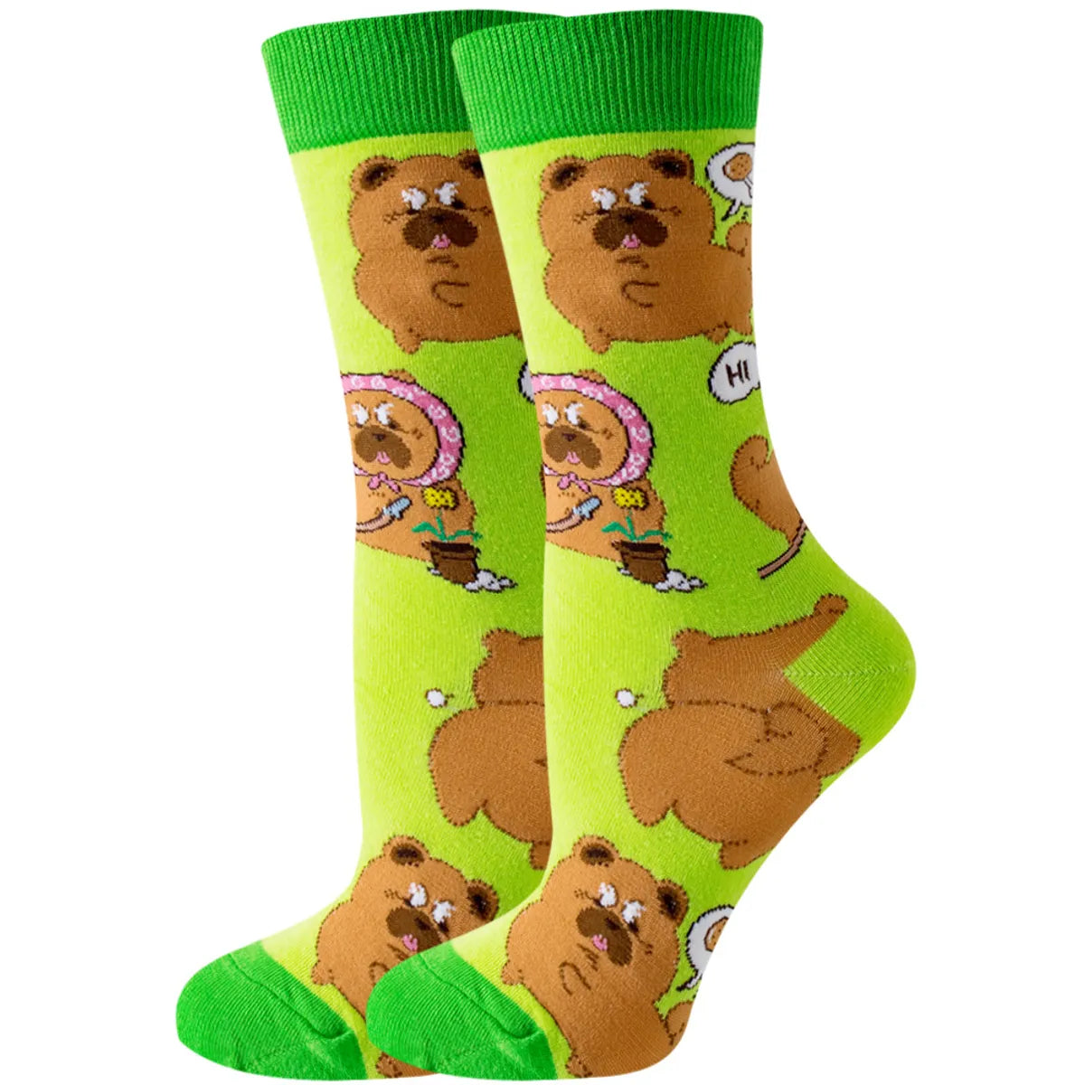 Unisex Cute Fruit Flower Cotton Crew Socks 1 Set