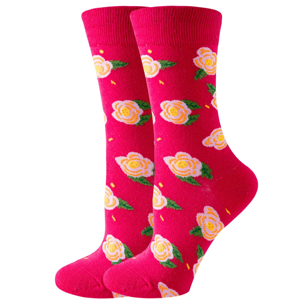 Unisex Cute Fruit Flower Cotton Crew Socks 1 Set