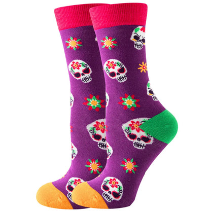 Unisex Cute Fruit Flower Cotton Crew Socks 1 Set