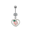 Unisex Cute Fruit Shaped Alloy Navel Ring With Cloud Pendant