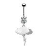 Unisex Cute Fruit Shaped Alloy Navel Ring With Cloud Pendant