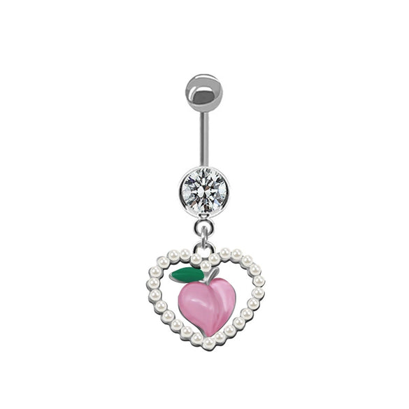 Unisex Cute Fruit Shaped Alloy Navel Ring With Cloud Pendant
