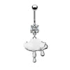 Unisex Cute Fruit Shaped Alloy Navel Ring With Cloud Pendant