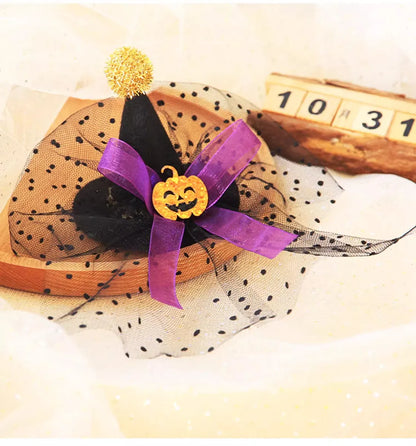 Unisex Cute Funny Pumpkin Bat Ghost Cloth Hair Clip