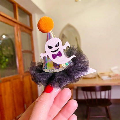 Unisex Cute Funny Pumpkin Bat Ghost Cloth Hair Clip