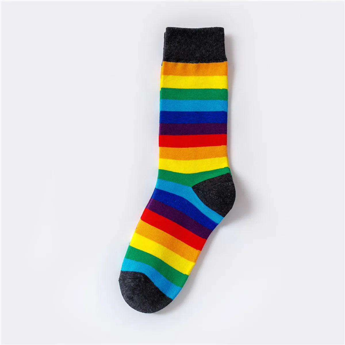 Unisex Cute Rainbow Cotton Crew Socks A Pair