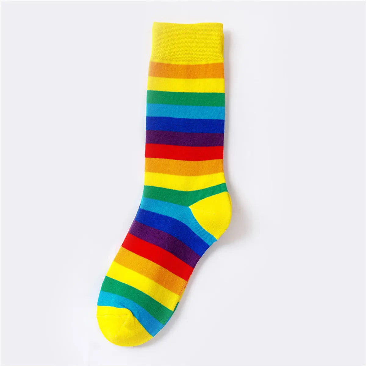 Unisex Cute Rainbow Cotton Crew Socks A Pair