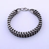 Unisex Double Layer Titanium Steel Bracelet With Retro Fish Scale Design Polished Finish And Floral Details