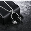 Unisex Electroplated Alloy Necklace With Titanium Steel Headphone Pendant Keel Chain And Rock Music Geometric Animal Zodiac Design