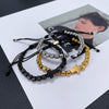Unisex Electroplated Titanium Steel Cross Charm Woven Bracelet With Geometric Design Fashion Jewelry