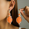 Unisex Exaggerated Geometric Water Drop Earrings With Spraypainted Iron Alloy Layered Design And Stainless Steel Posts