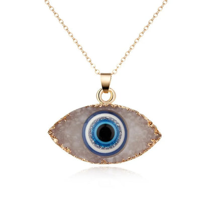 Unisex Eye Natural Stone Resin Necklaces Go190430120123