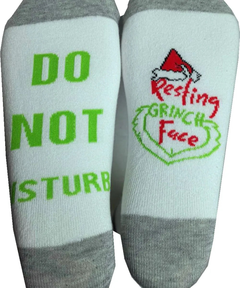 Unisex Fashion Christmas Hat Letter Cotton Jacquard Crew Socks