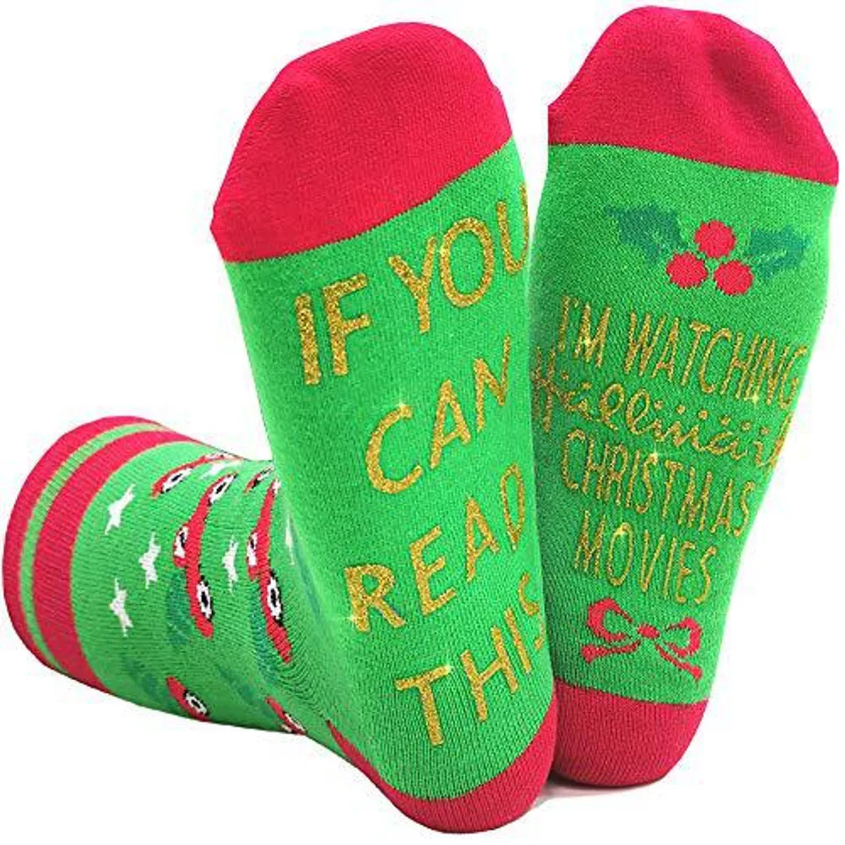 Unisex Fashion Christmas Tree Letter Star Cotton Printing Crew Socks