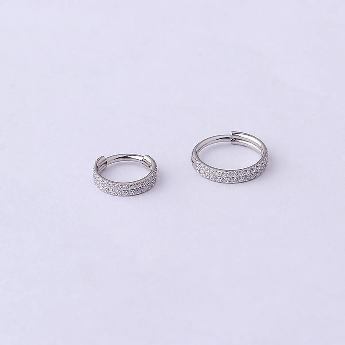 Unisex Fashion Circle Stainless Steel Metal Nose Ring Plating Inlay Zircon