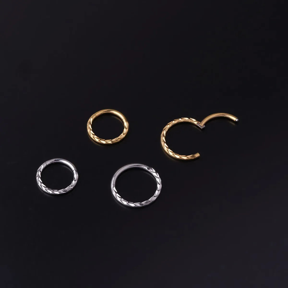 Fashion Circle Stainless Steel Metal Plating No Inlaid Nose Ring