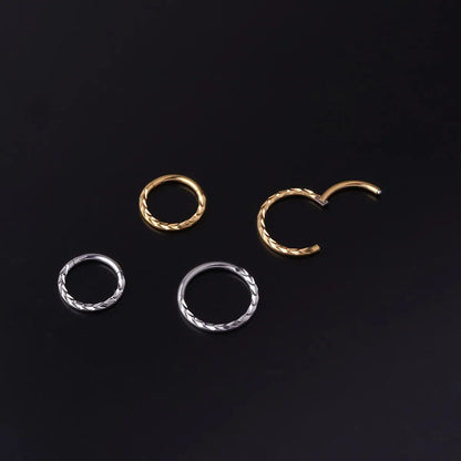 Fashion Circle Stainless Steel Metal Plating No Inlaid Nose Ring