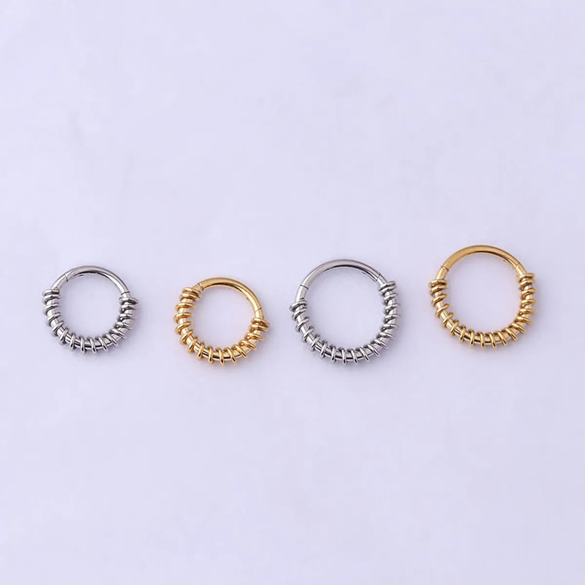 Unisex Fashion Circle Stainless Steel Metal Nose Ring Plating No Inlaid