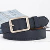 Unisex Fashion Imitation Leather Belt With Rectangle Alloy Pin Buckle All Match Decorative Black