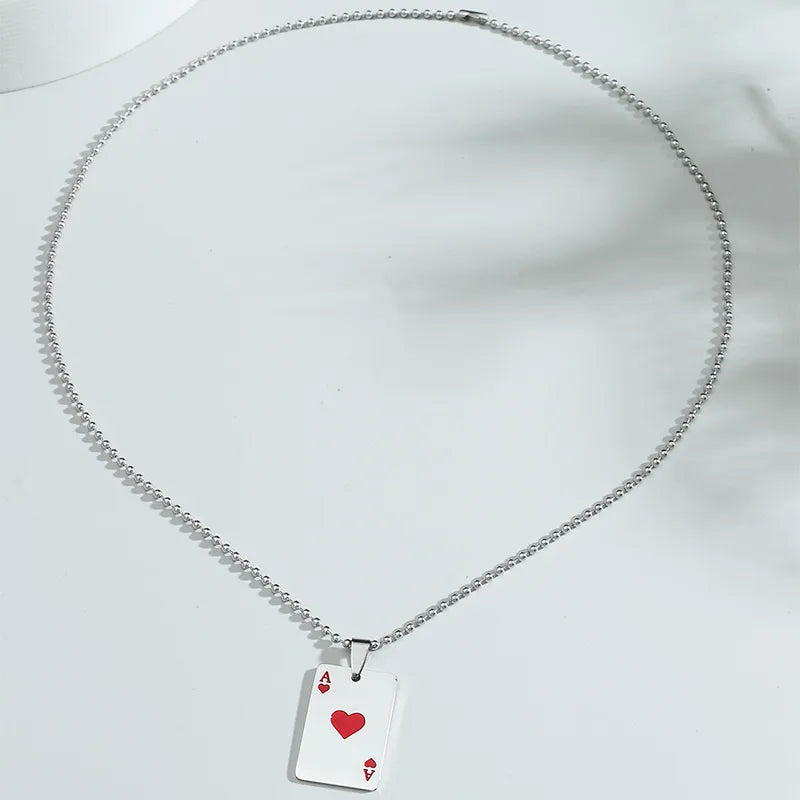 Wholesale Jewelry Fashion Poker Stainless Steel No Inlaid Polishing Necklace