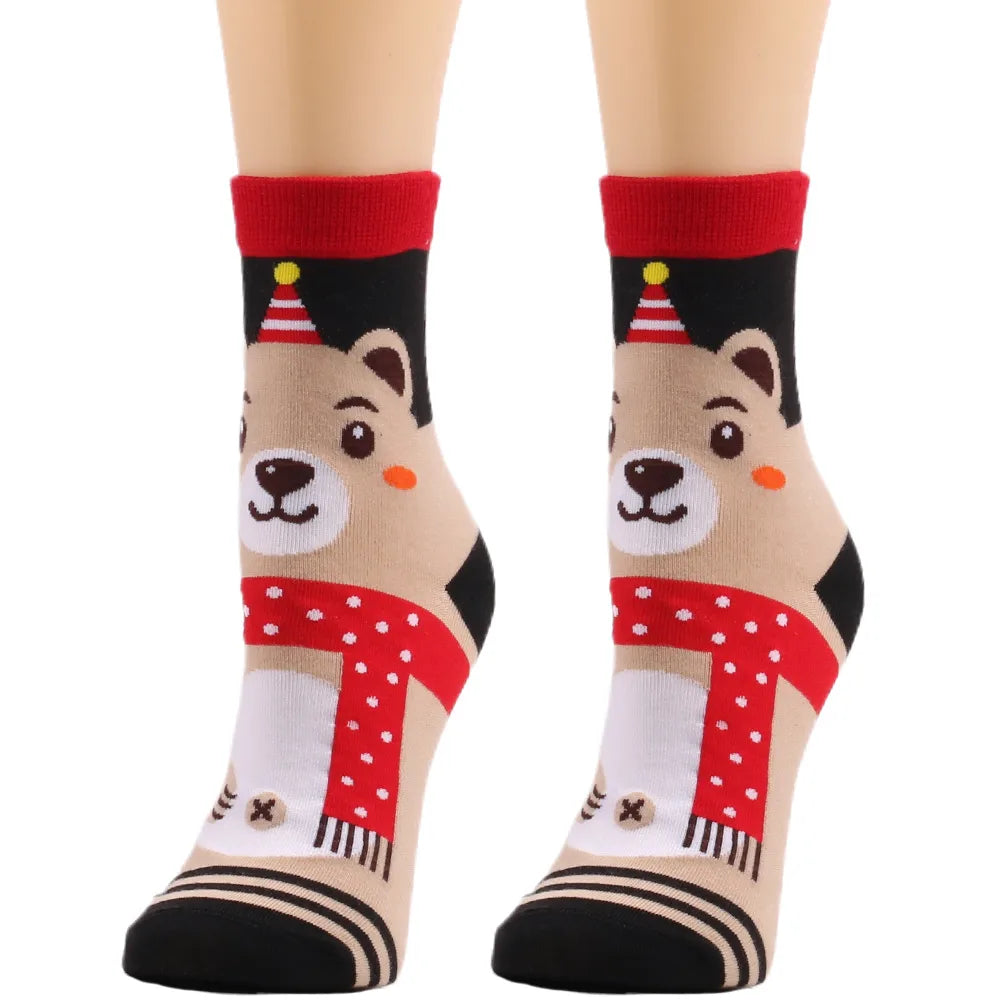 Unisex Fashion Santa Claus Snowman Polyester Jacquard Socks Ankle Socks