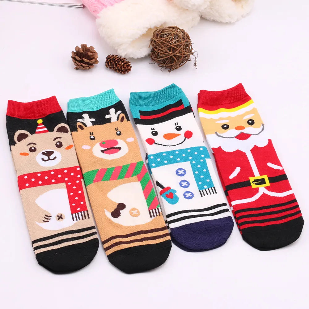 Unisex Fashion Santa Claus Snowman Polyester Jacquard Socks Ankle Socks