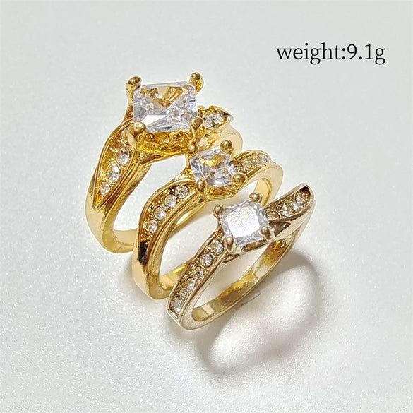 Unisex Geometric Alloy Jewelry Three Piece Set With Electroplated Simple Fashion Design