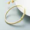 Unisex Geometric Buckle Bracelet In Copper With Gold Plating And Microinlaid Zircon Fashion Jewelry