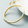 Unisex Geometric Buckle Bracelet In Copper With Gold Plating And Microinlaid Zircon Fashion Jewelry