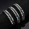 Unisex Geometric Cuban Link Necklace In Polished Stainless Steel With Double Weave Design And Clasp Closure