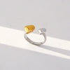 Unisex Geometric Electroplated Water Drop Shaped Zircon Adjustable Open Index Finger Ring