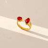 Unisex Geometric Electroplated Water Drop Shaped Zircon Adjustable Open Index Finger Ring