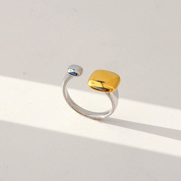 Unisex Geometric Electroplated Water Drop Shaped Zircon Adjustable Open Index Finger Ring