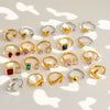 Unisex Geometric Electroplated Water Drop Shaped Zircon Adjustable Open Index Finger Ring