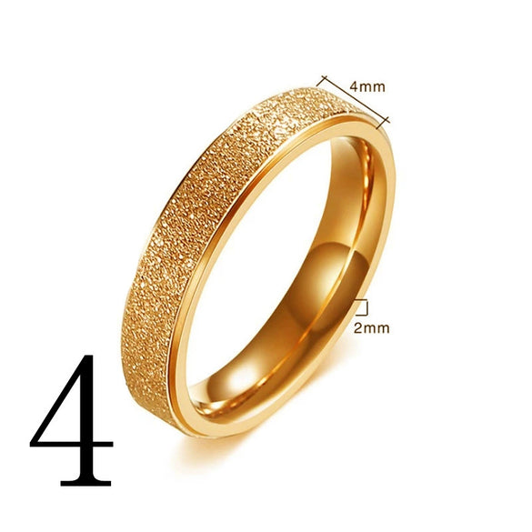 Unisex Geometric Frosted Titanium Steel Ring With Rose Gold Electroplated Finish Personality Style Jewelry