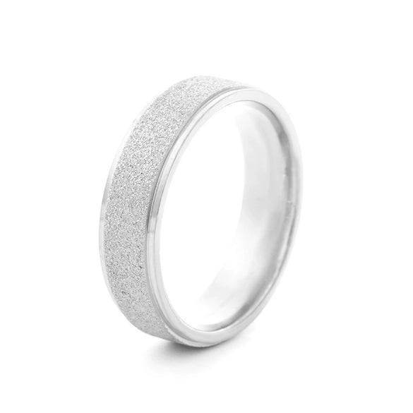 Unisex Geometric Frosted Titanium Steel Ring With Rose Gold Electroplated Finish Personality Style Jewelry