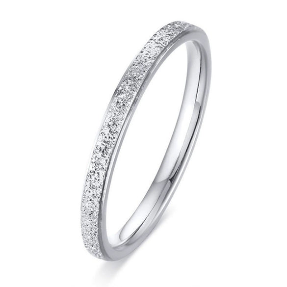 Unisex Geometric Frosted Titanium Steel Ring With Rose Gold Electroplated Finish Personality Style Jewelry