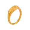 Unisex Geometric Letter Number 316L Stainless Steel Gold Plated Finger Ring