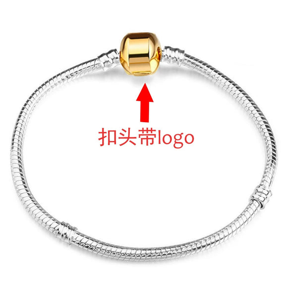 Unisex Geometric Metal Electroplated Snake Bone Bracelet With Crown Zircon And Logo Diy