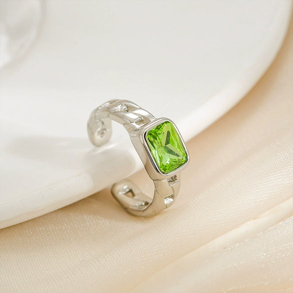 Unisex Geometric Natural Style Electroplated Stainless Steel Ring