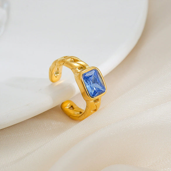 Unisex Geometric Natural Style Electroplated Stainless Steel Ring