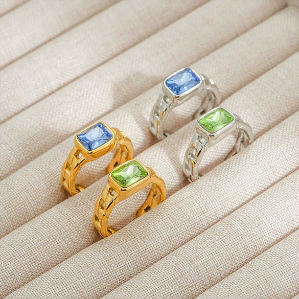 Unisex Geometric Natural Style Electroplated Stainless Steel Ring