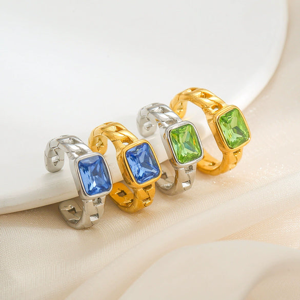 Unisex Geometric Natural Style Electroplated Stainless Steel Ring