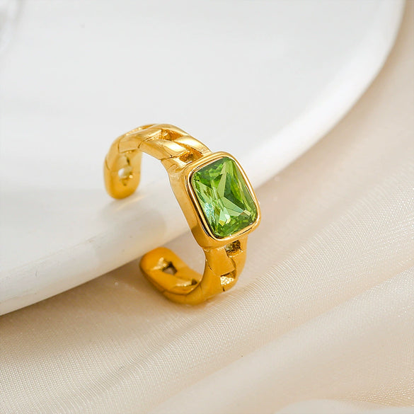 Unisex Geometric Natural Style Electroplated Stainless Steel Ring