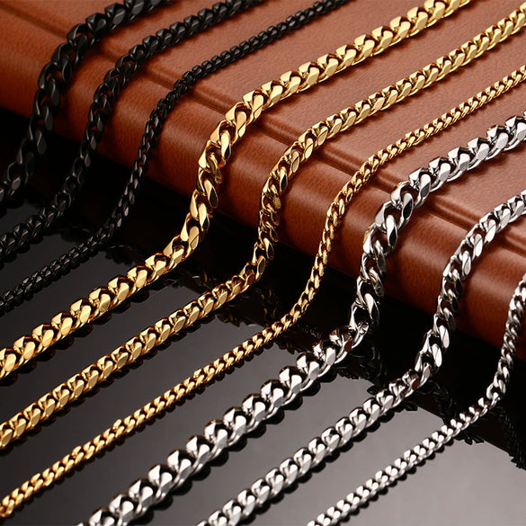 Unisex Geometric Original Design Gold Silver Black Stainless Steel Necklace With Fruit Rhombus Patterns And Side Chain Featuring Polish Processing Technology
