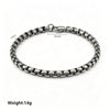 Unisex Geometric Square Box Chain Bracelet In Plated Stainless Steel Minimalist Jewelry For Men And Women